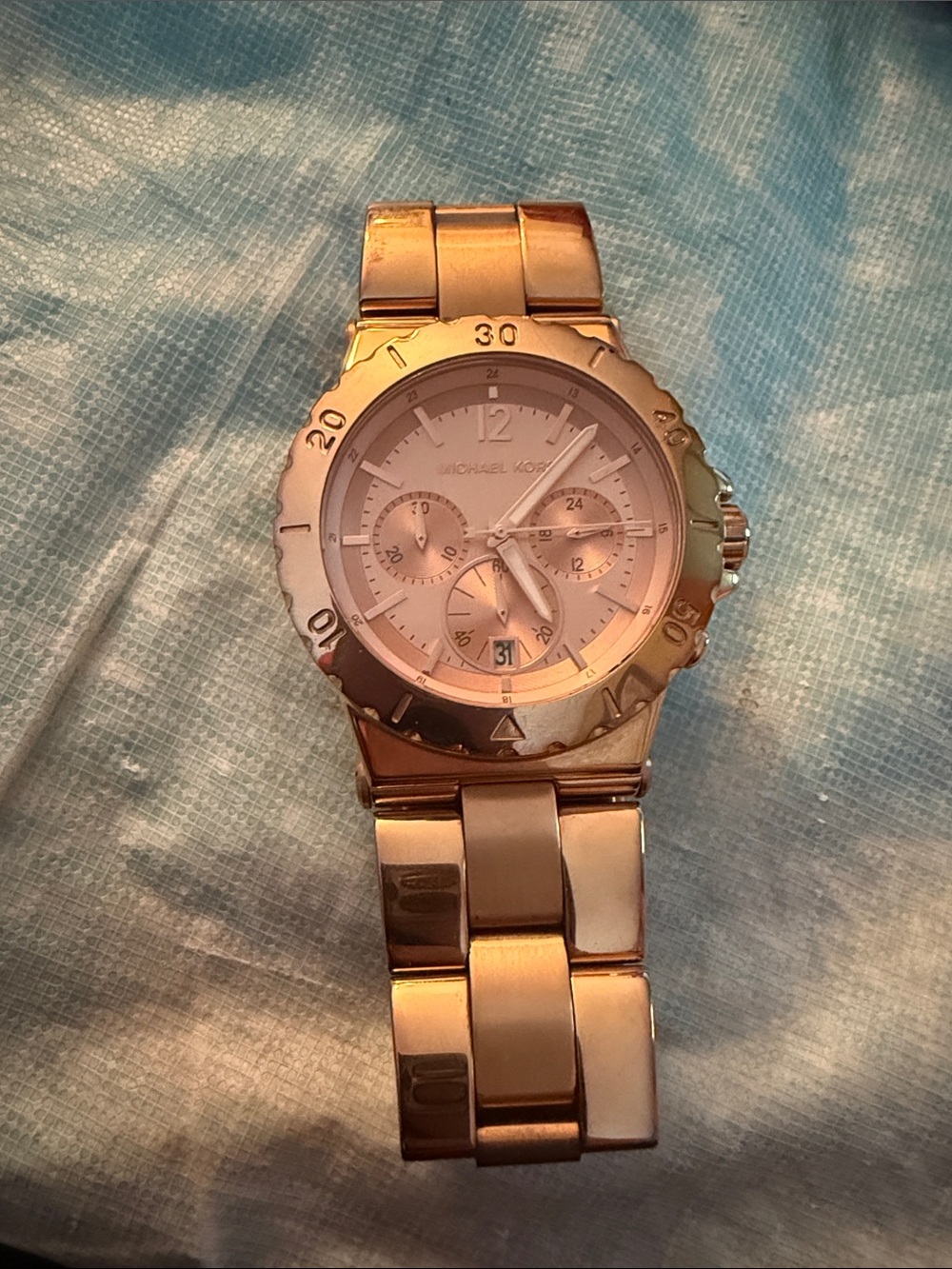 Michael Kors Women’s Rose Gold Stainless Steel Chronograph Bracelet Watch